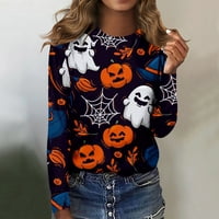 UMITAY ženska modna ležerna ležerna rukavica Halloween Okrugli vrat pulover Top bluza