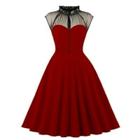 BRGLOPF Ženske 1950-ih Audrey retro rockabilly maturant haljina ruganje vrat mrežice vintage haljine 50-ih 60-ih