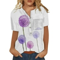 Ženska bluza u veličini, Plus Size, ležerna bluza s kratkim rukavima s cvjetnim printom, boho ljetna tunika, džepni