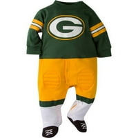 Green Bay Packers Baby Boys Team Uniform FootSisuit s klizačima