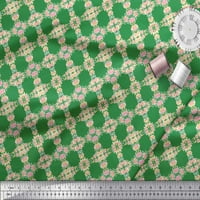 Zelena pamučna tkanina od batista od tkanine s cvjetnim akvarelom, tkanina za šivanje širine dvorišta