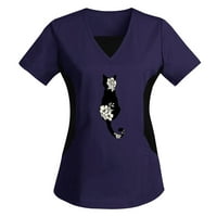 Ljetni topovi Plus Size za žene modna ženska majica s krpicama s izrezom u obliku slova u i kratkim rukavima široke
