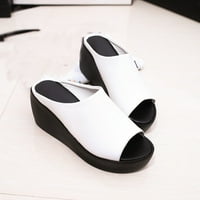 Ženske cipele ženske ljetne modne sandale za slobodno vrijeme s ribljim ustima, papuče s debelim potplatom, bijele