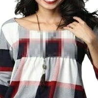 Ženska majica s printom s rukavima s kvadratnim vratom visokog struka, labava, lepršava majica