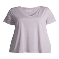 Ženska majica veličine plus veličine s aktivnim izrezom u obliku slova U.