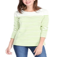 Jedinstvene ponude za žensku boju Blok prugaste pletene majice s dugim rukavima