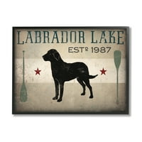 Stupell Industries Labrador jezero rustikalni pseći čamac Kabin Kabin, 16, dizajn Ryana Fowlera