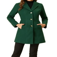 Jedinstveni prijedlozi Ženski jednoredni zimski kaputi s nazubljenim reverom i dugim rukavima