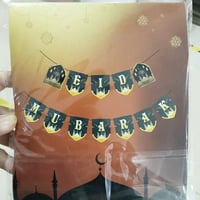 Eid Mubarak za banner mjesec zvijezda dvorac povući zastavu strnadica vijenac ukras