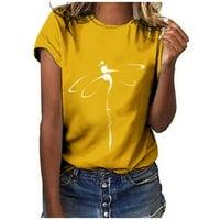 Ženska ljetna jesenska ležerna majica s okruglim vratom s kratkim rukavima s natpisom about tunike majice majice