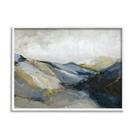 Stupell Industries Abstract Mountain Peaks Pejzažno slikanje bijele uokvirene umjetničke print zidne umjetnosti,