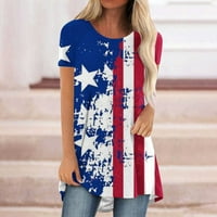 Ženska majica s američkom zastavom s grafičkim printom 4. srpnja, Dan neovisnosti, grafičke majice, plavi topovi,