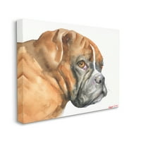 Pas boksač koji se osvrće, preslatki kućni ljubimac, portret, umjetnički tisak na platnu