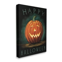 Stupell Industries Happy Halloween Happy Jack-O-Lantern Smile Fleive, 40, koju je dizajnirala Elizabeth Tyndall