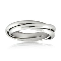 Obalni nakit poliran isprepleteni trostruki prsten od nehrđajućeg čelika