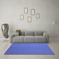 Tvrtka Allies strojno pere moderne kvadratne apstraktne plave unutarnje prostirke, površine 7 stopa