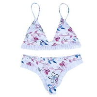 Ženski Bikini tange kupaći kostim za žene Ombre kupaći kostimi s cvjetnim printom odvažna dva kupaća kostima ljetna