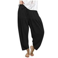 A / plus size rastezljive kratke hlače sa srednjim strukom za žene široke hlače