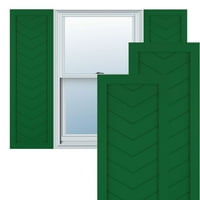 Ekena Millwork 18 W 41 H TRUE FIT PVC jednostruka ploča Chevron Moderni stil Fiksni nosač, Viridian Green