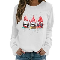 ženski jesenski modni topovi, Gnom grafička majica, labavi puloveri, majice s vratom i raglan rukavima, ležerni