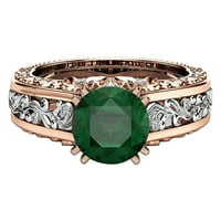Slatki prstenovi prsten otvorenog srca ženski prsten od legure ružičastog zlata 14k prsten za odvajanje boja poklon