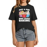 Djevojka koja voli peći kolače, ljubitelj modnih grafičkih majica, ženskih vrhova, majica kratkih rukava s prilagođenim