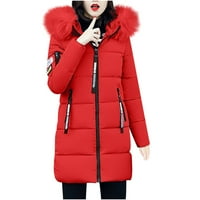 Ženska zimska debela jakna s ovratnikom s patentnim zatvaračem kaput topla pamučna majica s kapuljačom gornja