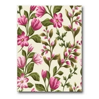 DesignArt 'Pink Vintage Wildflowers' tradicionalno platno zidne umjetničke ispis