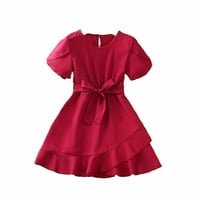 Haljina za djevojčice ljetna Temperamentna haljina za princezu s kratkim rukavima u struku dječja odjeća pogodna