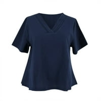 Košulje za žene u donjem rublju, ležerna jednobojna široka majica s izrezom u obliku košulje, bluza, pulover,