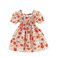 Ljetna haljina za djevojčice, cvjetna dječja princeza haljina za malu djecu kratkih rukava, od 4 godine