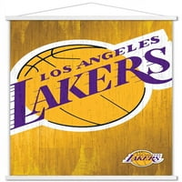 Los Angeles Lakers - Poster zida logotipa s drvenim magnetskim okvirom, 22.375 34