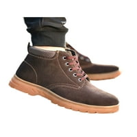 Muške industrijske čizme protiv sudara na otvorenom čipka Up građevinske čizme čizme Radne cipele High Top Brown