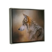 Stupell Wildlife Wolf Portret Fotografije životinje i insekti fotografija sivi plutasti uokvireni umjetnički print