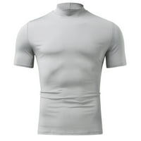 Muška proljetno-ljetna jednobojna majica, bluza, dolčevita s visokim vratom, vrhovi kratkih rukava, Majica, Majice