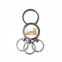 Pariz, Francuski žuti orijentir, uzorak Od nehrđajućeg čelika, metalni privjesak za ključeve, privjesak za ključeve