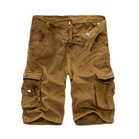 Muške kratke hlače, muške pamučne teretne kratke hlače s više džepova, rastezljive, lagane, prikladne za planinarenje
