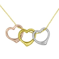 Brilliance fini nakit Girls '10k zlatno ispunjena ogrlica od tri srča