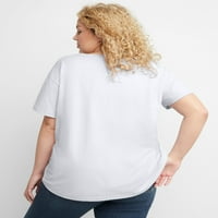 Ženska majica od pamuka, Plus veličina, bijela 4 inča