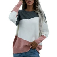 Ženski pulover, ležerni džemper s dugim rukavima s okruglim vratom, labavi džemperi s uskim pletenjem, vrhovi
