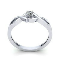 Pravi dijamant okruglog reza od 0,33 karata, Ženski vjenčani vjenčani prsten od 10 karatnog ružičastog, bijelog