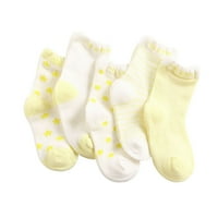 Par dječjih čarapa ljetne tanke čarape s printom za novorođenčad tople prozračne rastezljive pamučne čarape žute