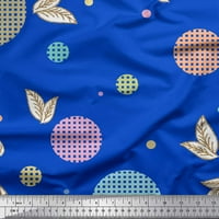 Soimoi smeđa teška satenska tkanina provjera, lišće i točkice tiskanje šivaće tkanine