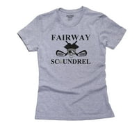 Fairway Scoundrel - gusarska lubanja golfer s glačama ženska pamučna siva majica