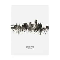 Zaštitni znak Fine Art 'Durham England Skyline Cityscape Portret II' Platno umjetnost Michaela Tompsetta