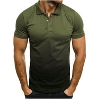 - Košulje za muškarce, ležerni puloveri u boji gradijenta s reverima i polovičnim gumbima, udobne bluze, vrhovi,