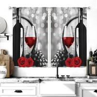 Kuhinjske zavjese u nizu set zavjesa-zavjesa u ružičastoj i vinskoj boji kratka zavjesa za prozor za kupaonicu