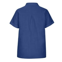 Ljetne košulje za žene osnovna odjeća za djevojke majice kratkih rukava bluza s reverom na kopčanje ležerna modna