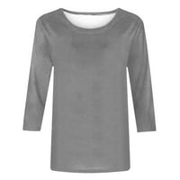 Ženske bluze bluze s labavim običnim rukavima za žene Rasprodaja $ Plus siva 6