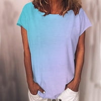 MafytyTPR Ženski ljetni vrhovi ženska ležerna boja gradijenta kratkih rukava s kratkim rukavima tunika bluze